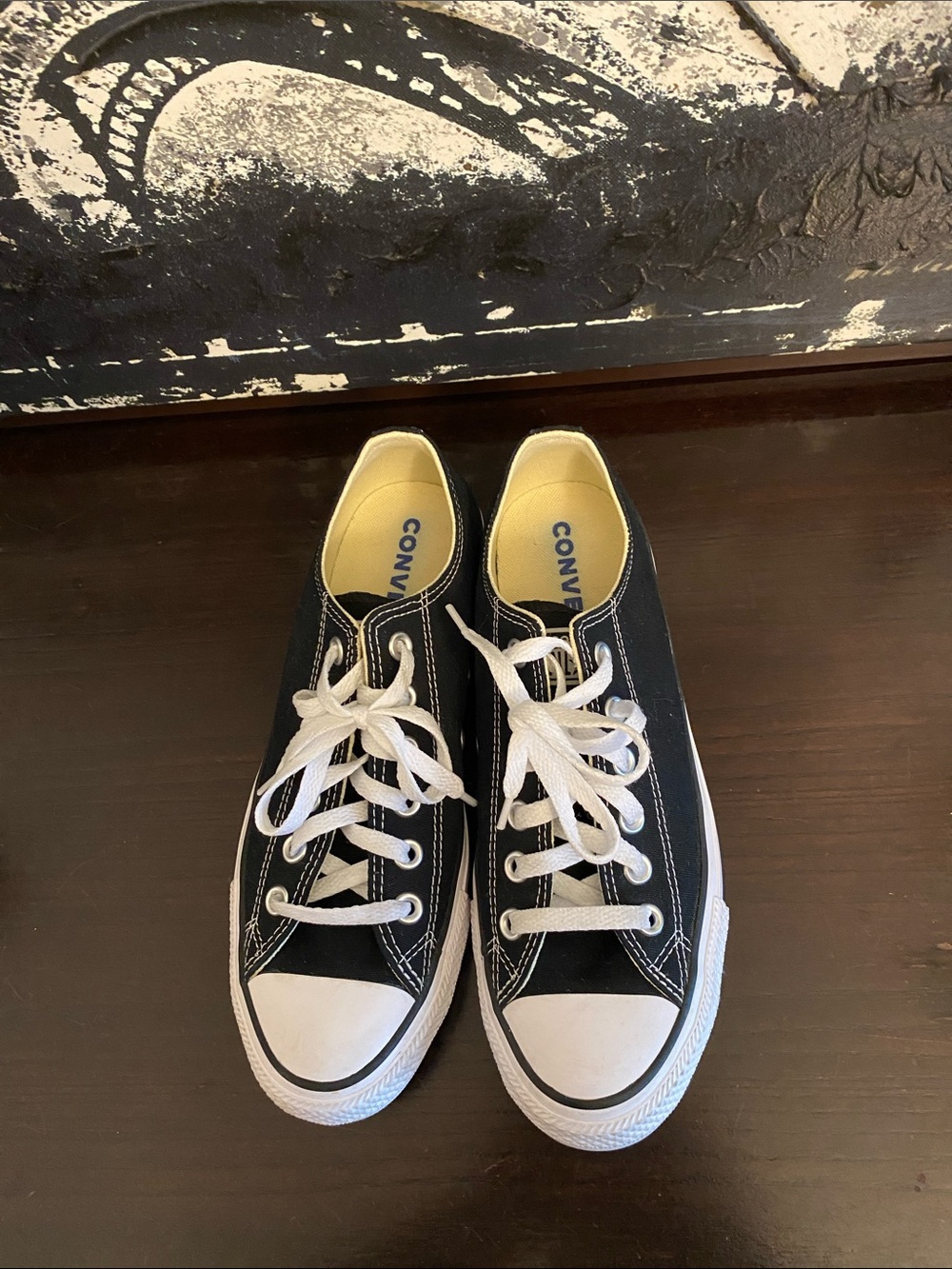 Authentic Converse Low Top Sneakers in Black and White Women’s Size 8.5